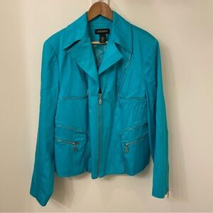 Lane Bryant Women's Turquoise Zipper Jacket Plus Size 18